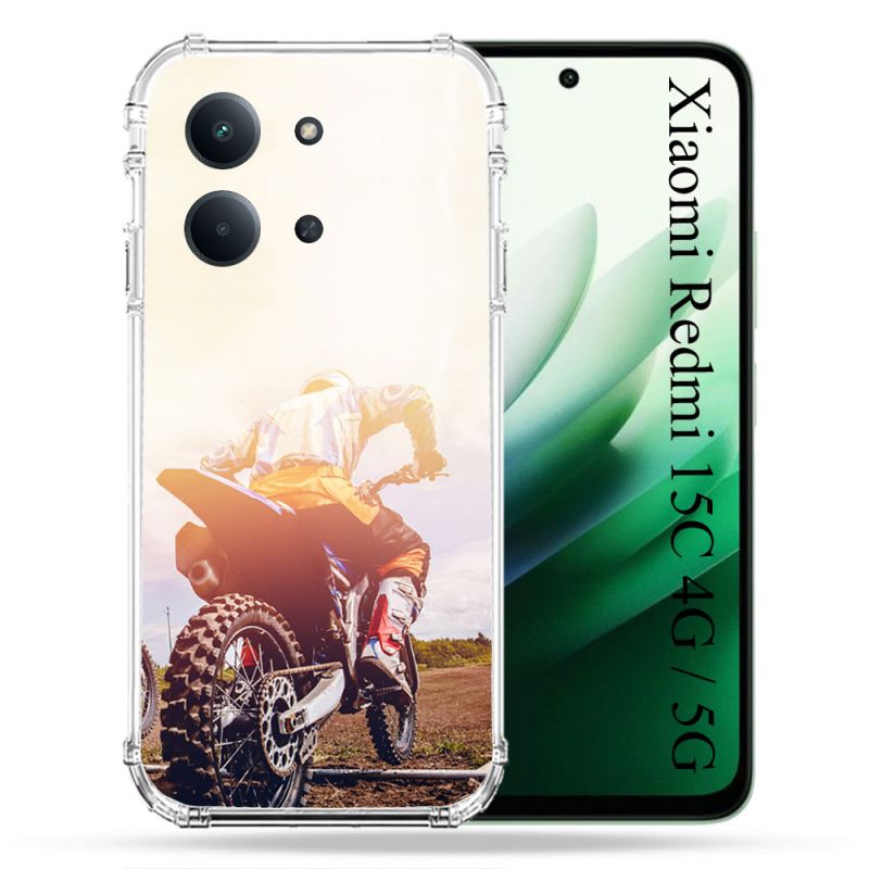Coque Renforcée Pour Xiaomi Redmi 15C 4G / 5G Moto Cross Soleil