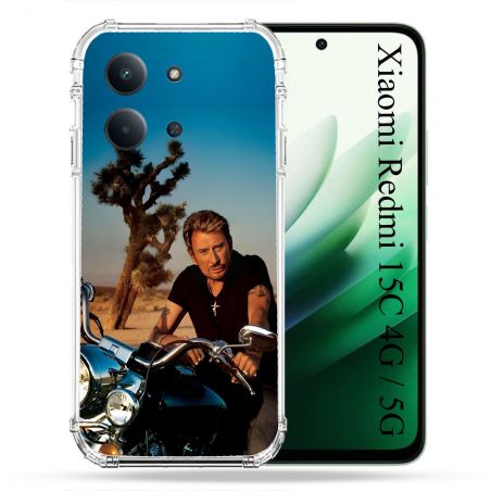 Coque Renforcée Pour Xiaomi Redmi 15C 4G / 5G Musique Johnny Hallyday Moto