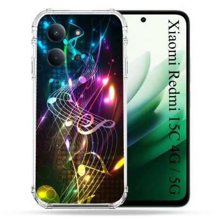 Coque Renforcée Pour Xiaomi Redmi 15C 4G / 5G Musique Partition Multicolore