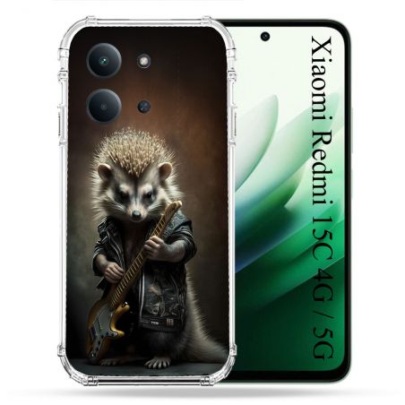 Coque Renforcée Pour Xiaomi Redmi 15C 4G / 5G Musique Rock Herisson