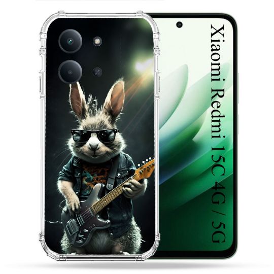 Coque Renforcée Pour Xiaomi Redmi 15C 4G / 5G Musique Rock Lapin