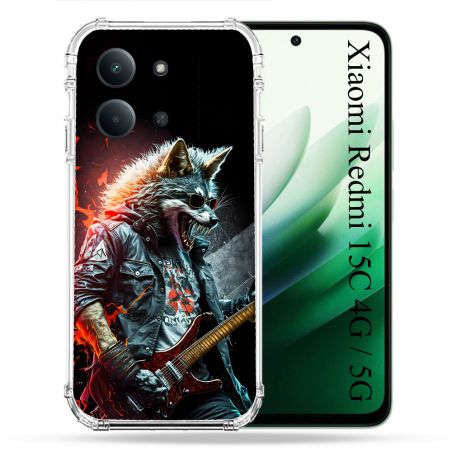 Coque Renforcée Pour Xiaomi Redmi 15C 4G / 5G Musique Rock Loup