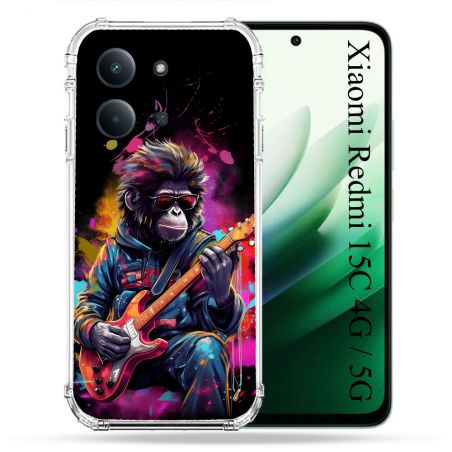 Coque Renforcée Pour Xiaomi Redmi 15C 4G / 5G Musique Rock Singe