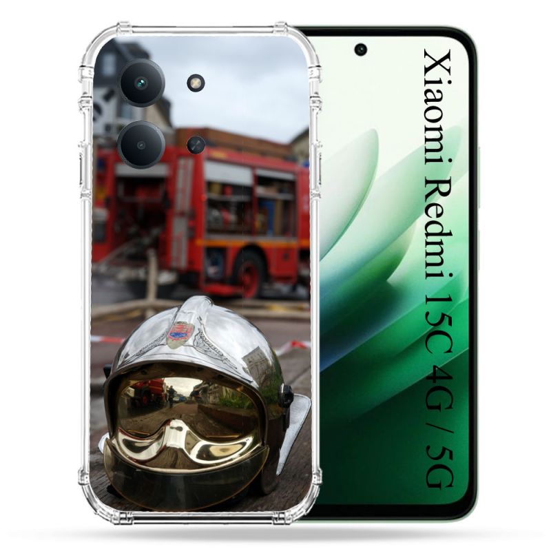Coque Renforcée Pour Xiaomi Redmi 15C 4G / 5G Pompier Casque Camion