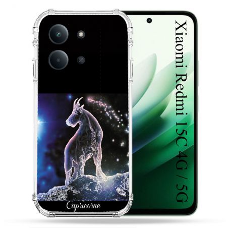 Coque Renforcée Pour Xiaomi Redmi 15C 4G / 5G Signe Zodiaque 2 Capricorne