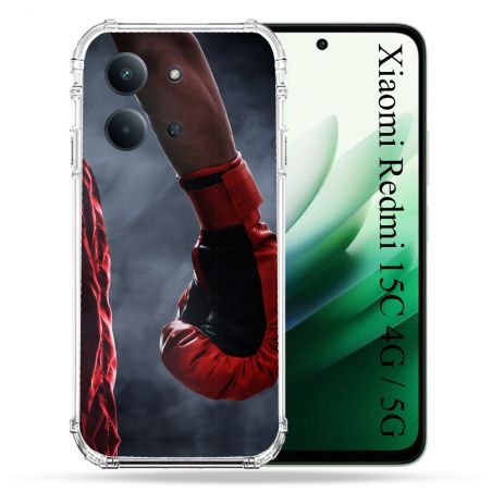 Coque Renforcée Pour Xiaomi Redmi 15C 4G / 5G Sport Boxe Gant Rouge