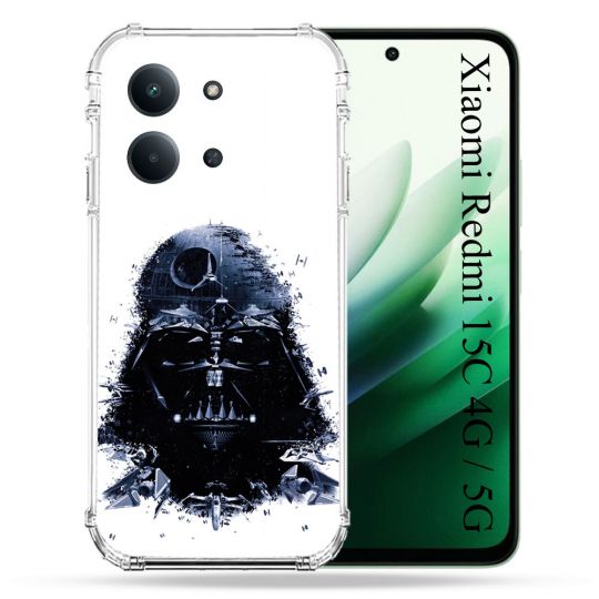 Coque Renforcée Pour Xiaomi Redmi 15C 4G / 5G Star Wars - Dark Vador Blanc