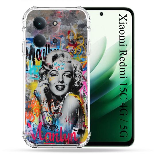 Coque Renforcée Pour Xiaomi Redmi 15C 4G / 5G Street Art Maryline Monroe