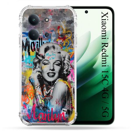 Coque Renforcée Pour Xiaomi Redmi 15C 4G / 5G Street Art Maryline Monroe