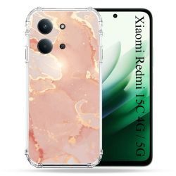 Coque Renforcée Pour Xiaomi Redmi 15C 4G / 5G Texture Marbre Rose