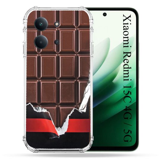 Coque Renforcée Pour Xiaomi Redmi 15C 4G / 5G Texture Trompe Oeil Chocolat