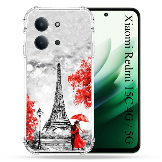 Coque Renforcée Pour Xiaomi Redmi 15C 4G / 5G Voyage France Paris Rouge