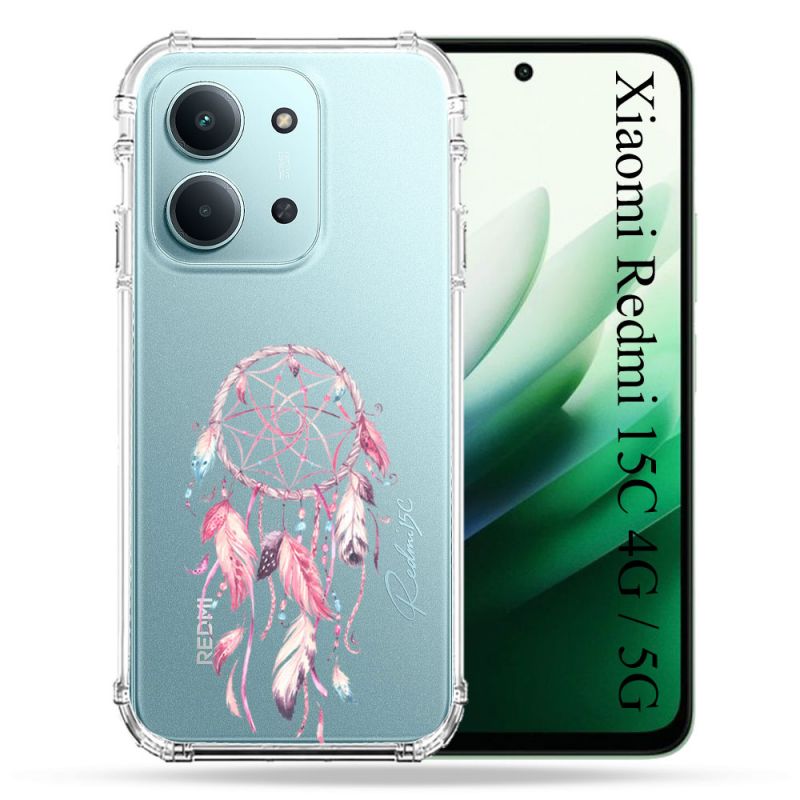 Coque Renforcée Transparente Pour Xiaomi Redmi 15C 4G / 5G Attrape Reve Rose