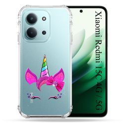 Coque Renforcée Transparente Pour Xiaomi Redmi 15C 4G / 5G Licorne Paillette