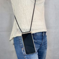 Coque Renforcée Transparente Pour Xiaomi Redmi 15C 4G / 5G Lanière Cordon Noir