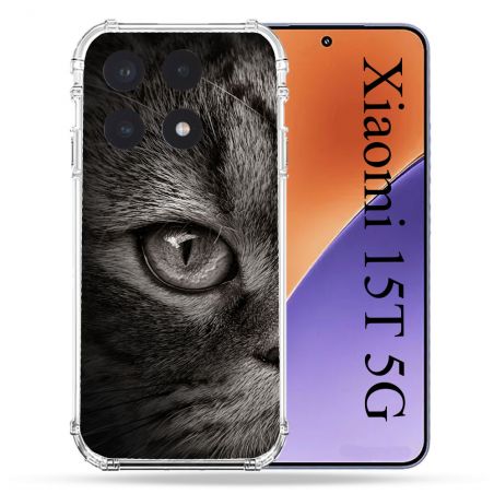 Coque Renforcée Pour Xiaomi 15T Animal Chat Gris