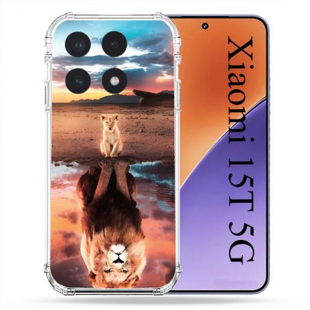 Coque Renforcée Pour Xiaomi 15T Animal Lion Reflet