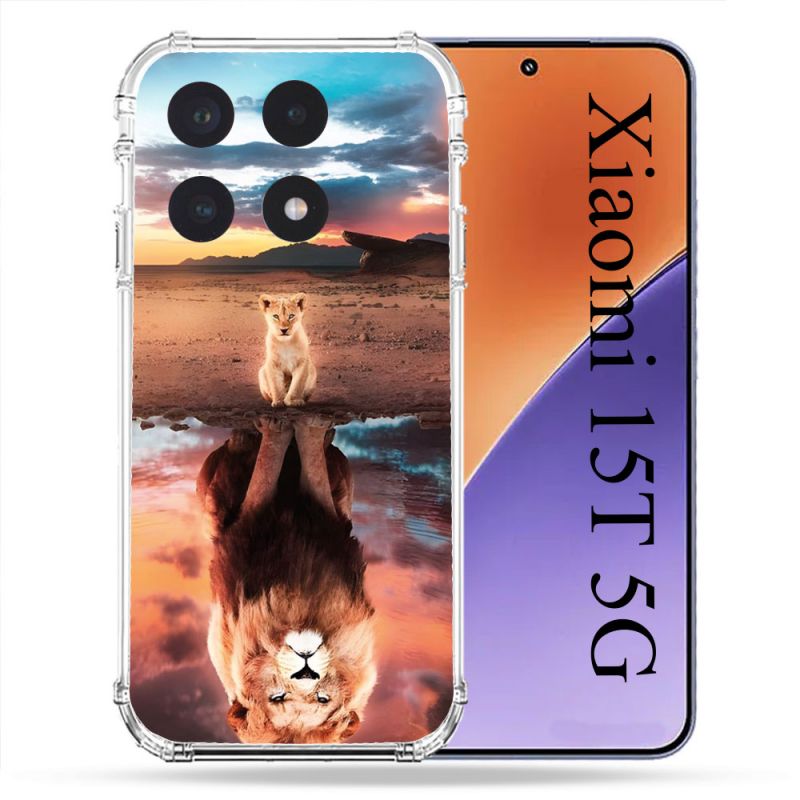 Coque Renforcée Pour Xiaomi 15T Animal Lion Reflet