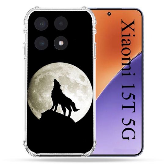 Coque Renforcée Pour Xiaomi 15T Animal Loup Noir
