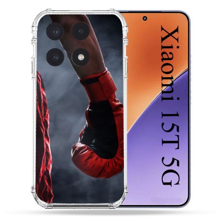 Coque Renforcée Pour Xiaomi 15T Sport Boxe Gant Rouge