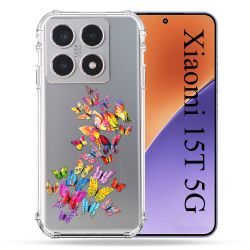 Coque Renforcée Transparente Pour Xiaomi 15T Papillon Multicolore