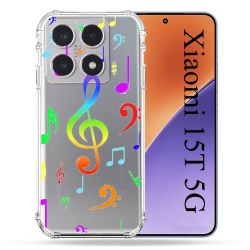 Coque Renforcée Transparente Pour Xiaomi 15T Note Musique Colore