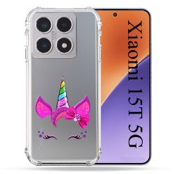 Coque Renforcée Transparente Pour Xiaomi 15T Licorne Paillette