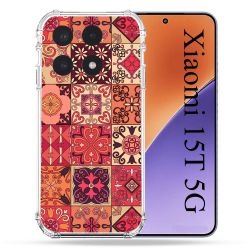 Coque Renforcée Pour Xiaomi 15T Texture Carreau Ciment Rouge