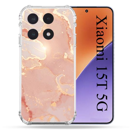 Coque Renforcée Pour Xiaomi 15T Texture Marbre Rose