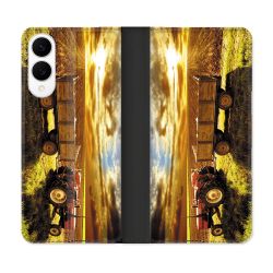 Housse Cuir Portefeuille Pour Samsung Galaxy S25 EDGE Agriculture Tracteur Color