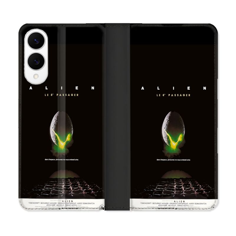 Housse Cuir Portefeuille Pour Samsung Galaxy S25 EDGE Alien Affiche