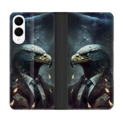 Housse Cuir Portefeuille Pour Samsung Galaxy S25 EDGE Animal Aigle Business