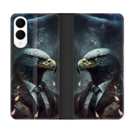 Housse Cuir Portefeuille Pour Samsung Galaxy S25 EDGE Animal Aigle Business