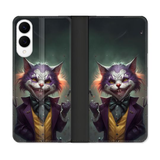 Housse Cuir Portefeuille Pour Samsung Galaxy S25 EDGE Animal Chat Joker