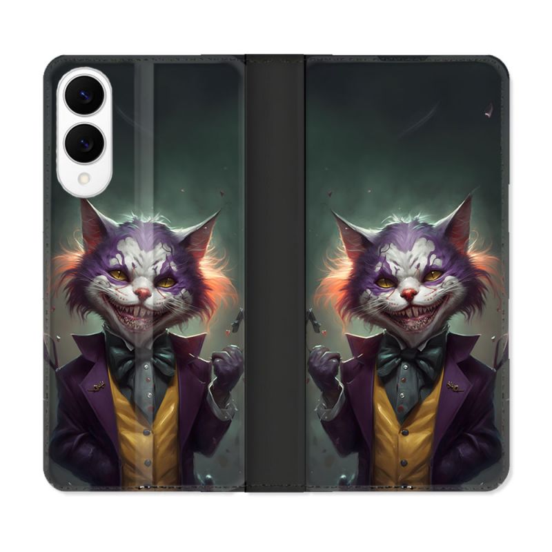 Housse Cuir Portefeuille Pour Samsung Galaxy S25 EDGE Animal Chat Joker