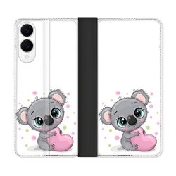 Housse Cuir Portefeuille Pour Samsung Galaxy S25 EDGE Animal Koala Cœur