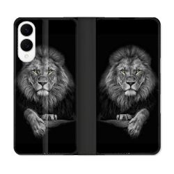 Housse Cuir Portefeuille Pour Samsung Galaxy S25 EDGE Animal Lion Majestueux