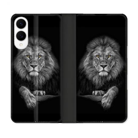 Housse Cuir Portefeuille Pour Samsung Galaxy S25 EDGE Animal Lion Majestueux