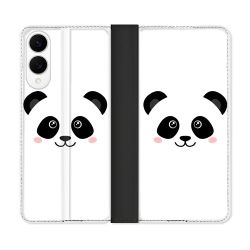 Housse Cuir Portefeuille Pour Samsung Galaxy S25 EDGE Animal Panda Blanc