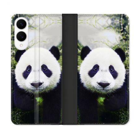 Housse Cuir Portefeuille Pour Samsung Galaxy S25 EDGE Animal Panda Color