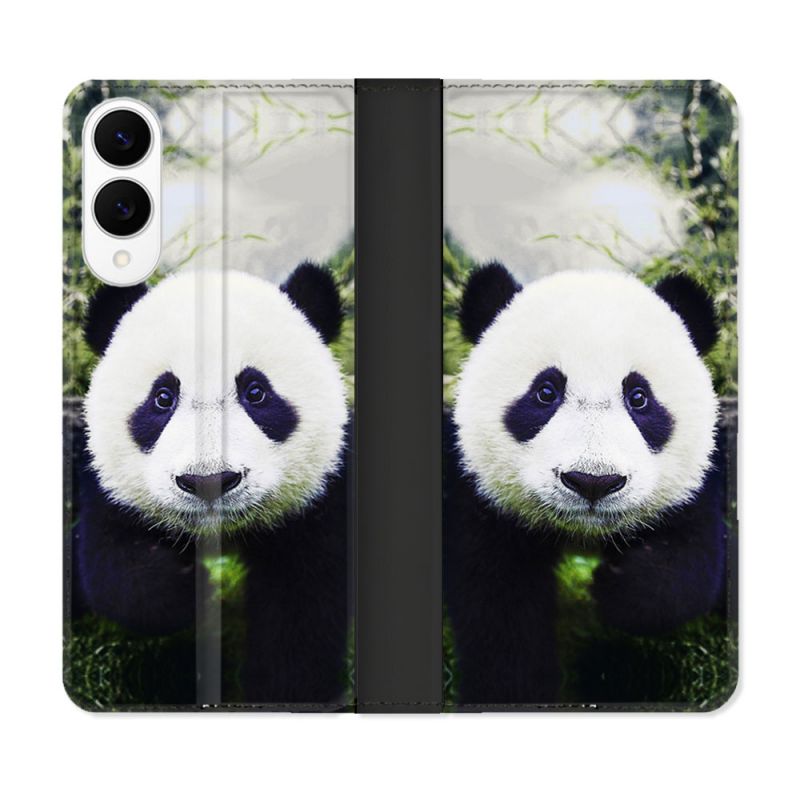 Housse Cuir Portefeuille Pour Samsung Galaxy S25 EDGE Animal Panda Color