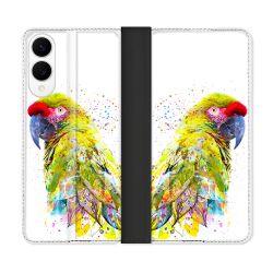 Housse Cuir Portefeuille Pour Samsung Galaxy S25 EDGE Animal Perroquet Jaune