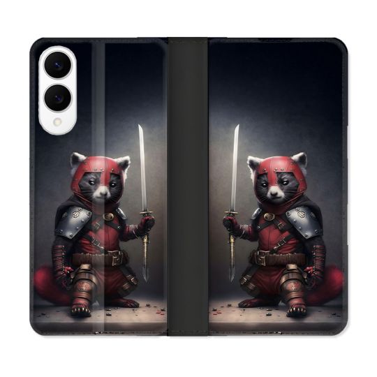 Housse Cuir Portefeuille Pour Samsung Galaxy S25 EDGE Animal Raton Samouraï