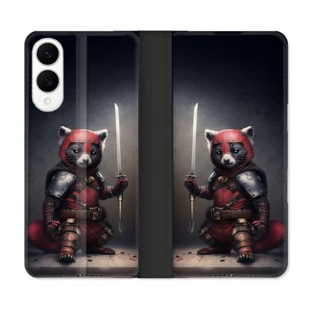 Housse Cuir Portefeuille Pour Samsung Galaxy S25 EDGE Animal Raton Samouraï