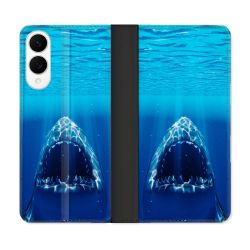 Housse Cuir Portefeuille Pour Samsung Galaxy S25 EDGE Animal Requin Dent