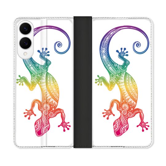 Housse Cuir Portefeuille Pour Samsung Galaxy S25 EDGE Animal Salamandre Color