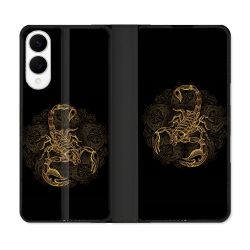 Housse Cuir Portefeuille Pour Samsung Galaxy S25 EDGE Animal Scorpion Fresque