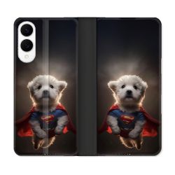 Housse Cuir Portefeuille Pour Samsung Galaxy S25 EDGE Animal Super Chien