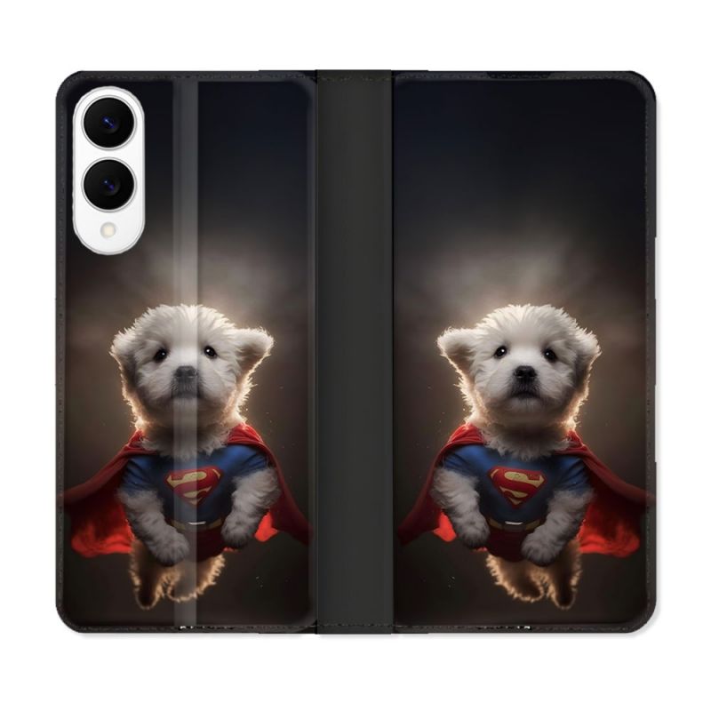 Housse Cuir Portefeuille Pour Samsung Galaxy S25 EDGE Animal Super Chien