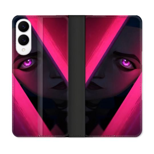 Housse Cuir Portefeuille Pour Samsung Galaxy S25 EDGE Arcane Jinx Rose